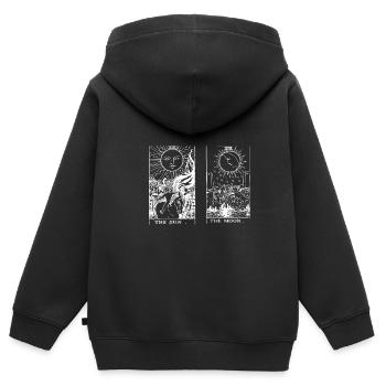 Sun and Moon Tarot Opposites Hell - Kids Premium Organic Zip-up Hoodie - black - Back - AI Model Kid Male (0cm)