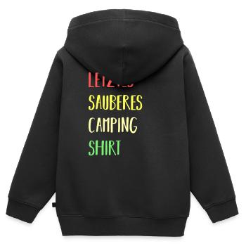 Letztes sauberes Camping Shirt - Kinder Premium Organic Zip Hoodie - Schwarz - Hinten - AI Model Kid Male (0cm)