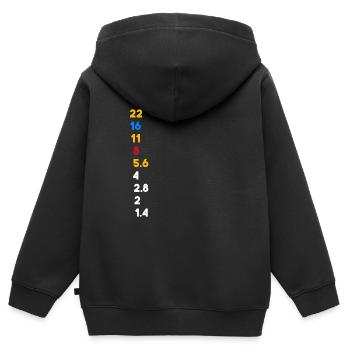 La photographie | Photographes | photographe - Sweat Premium à capuche zippé enfant bio - noir - Dos - AI Model Kid Male (0cm)