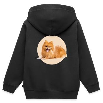 Spitz Rouge - Sweat Premium à capuche zippé enfant bio - noir - Dos - AI Model Kid Male (0cm)