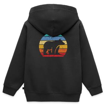 porter - Sweat Premium à capuche zippé enfant bio - noir - Dos - AI Model Kid Male (0cm)