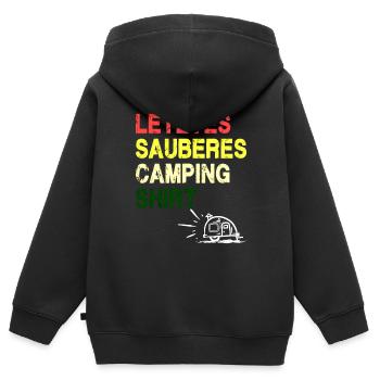 Letztes sauberes Camping Shirt - Kinder Premium Organic Zip Hoodie - Schwarz - Hinten - AI Model Kid Male (0cm)