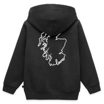 Schottland Schotte Love - Kinder Premium Organic Zip Hoodie - Schwarz - Hinten - AI Model Kid Male (0cm)