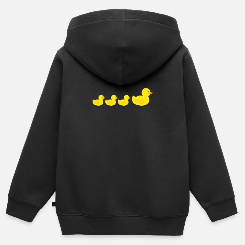 Gummiente - Kinder Premium Organic Zip Hoodie - Schwarz