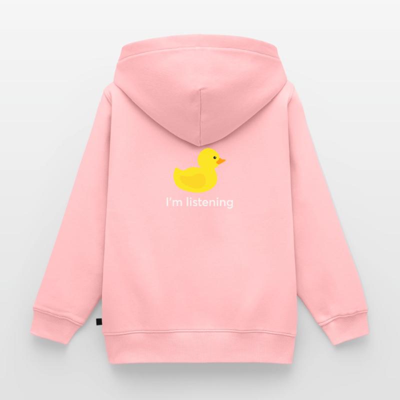 Programmer rubber duck debug Kids Premium Organic Zip-up Hoodie