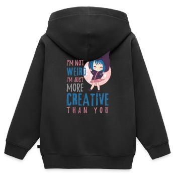 Anime Chibi Kreativ - Kinder Premium Organic Zip Hoodie - Schwarz - Hinten - AI Model Kid Male (0cm)