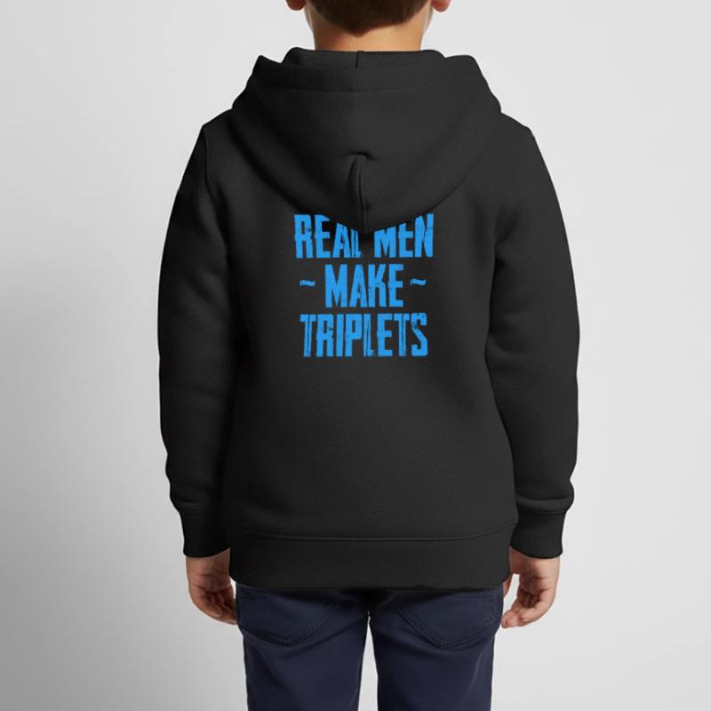 real men make triplets - Drillinge Loading Kinder Premium Organic Zip Hoodie