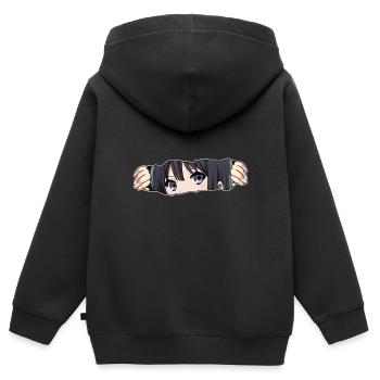 Anime Girl - Kids Premium Organic Zip-up Hoodie - black - Back - AI Model Kid Male (0cm)