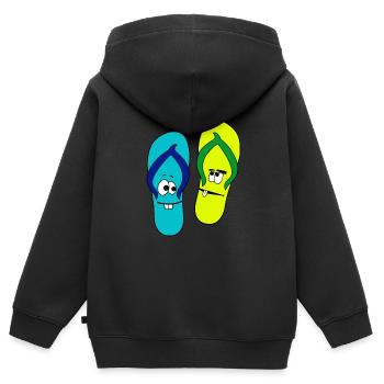 Cool FitFlops Funny flip flops - Kids Premium Organic Zip-up Hoodie - black - Back - AI Model Kid Male (0cm)
