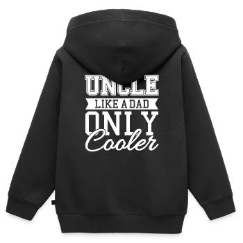 Onkel - Kinder Premium Organic Zip Hoodie - Schwarz - Hinten - AI Model Kid Male (0cm)