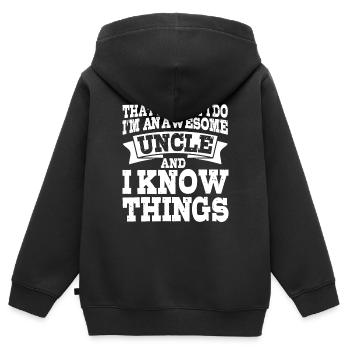 oncle - Sweat Premium à capuche zippé enfant bio - noir - Dos - AI Model Kid Male (0cm)