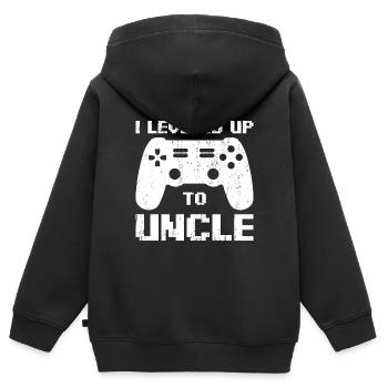 Onkel Gamepad - Kinder Premium Organic Zip Hoodie - Schwarz - Hinten - AI Model Kid Male (0cm)