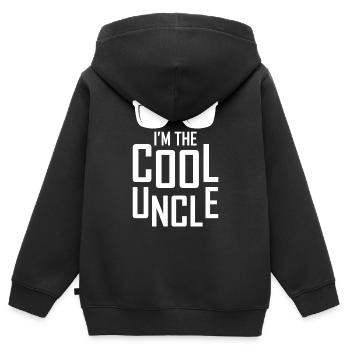 Onkel - Kinder Premium Organic Zip Hoodie - Schwarz - Hinten - AI Model Kid Male (0cm)