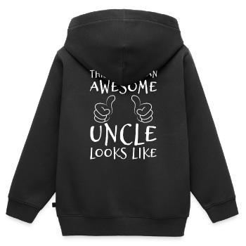 oncle - Sweat Premium à capuche zippé enfant bio - noir - Dos - AI Model Kid Male (0cm)