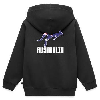 Australien - Kinder Premium Organic Zip Hoodie - Schwarz - Hinten - AI Model Kid Male (0cm)