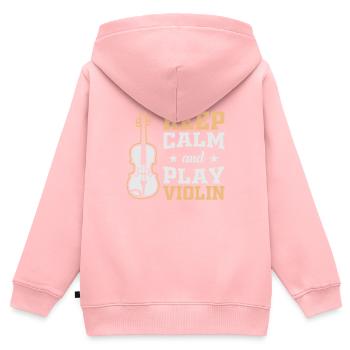 Violine Geige - Kinder Premium Organic Zip Hoodie - Rosa - Hinten - AI Model Kid Female (0cm)