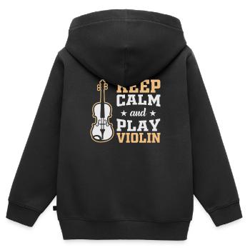 Violon violon - Sweat Premium à capuche zippé enfant bio - noir - Dos - AI Model Kid Male (0cm)