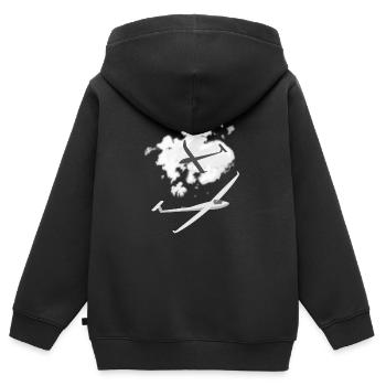 Segelflugzeug Geschenke - Kinder Premium Organic Zip Hoodie - Schwarz - Hinten - AI Model Kid Male (0cm)