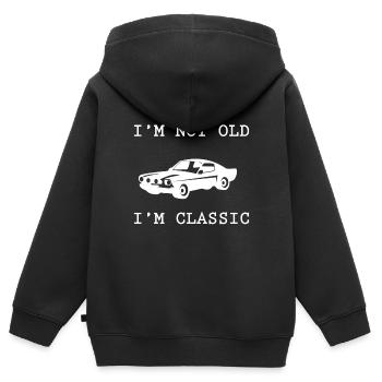 Classic Car - Kinder Premium Organic Zip Hoodie - Schwarz - Hinten - AI Model Kid Male (0cm)