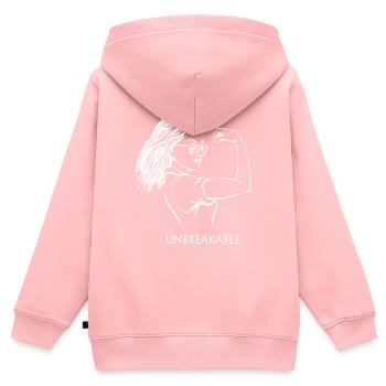 Unbreakable Woman - Sweat Premium à capuche zippé enfant bio - rose - Dos - AI Model Kid Female (0cm)
