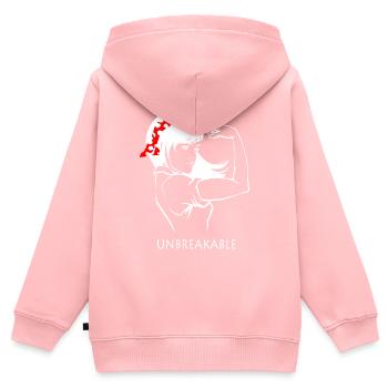 Junge Starke Frau - Kinder Premium Organic Zip Hoodie - Rosa - Hinten - AI Model Kid Female (0cm)