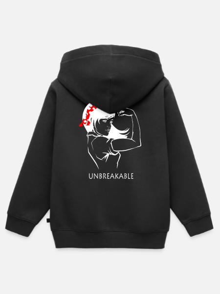 Junge Starke Frau - Kinder Premium Organic Zip Hoodie - Schwarz