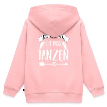 Aus dem Weg ich muss Tanzen - Kinder Premium Organic Zip Hoodie - Rosa - Hinten - AI Model Kid Female (0cm)
