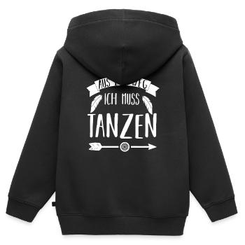 Aus dem Weg ich muss Tanzen - Kinder Premium Organic Zip Hoodie - Schwarz - Hinten - AI Model Kid Male (0cm)