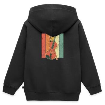 Violine - Kinder Premium Organic Zip Hoodie - Schwarz - Hinten - AI Model Kid Male (0cm)