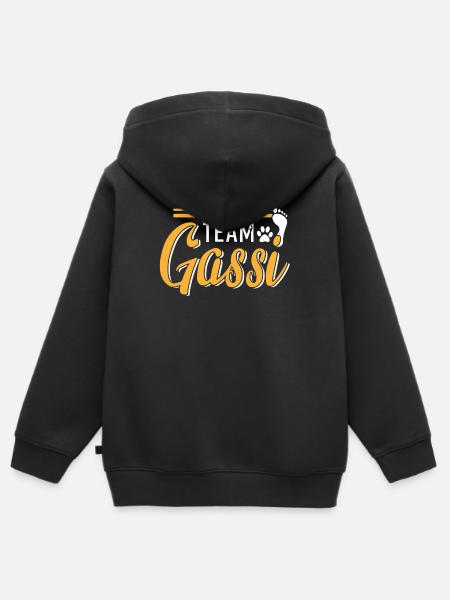 Team Gassi - Kinder Premium Organic Zip Hoodie - Schwarz
