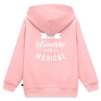 amitié - Sweat Premium à capuche zippé enfant bio - rose - Dos - AI Model Kid Female (0cm)