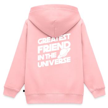 amitié - Sweat Premium à capuche zippé enfant bio - rose - Dos - AI Model Kid Female (0cm)