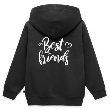 amitié - Sweat Premium à capuche zippé enfant bio - noir - Dos - AI Model Kid Male (0cm)