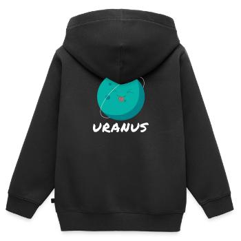 Uranus - Sweat Premium à capuche zippé enfant bio - noir - Dos - AI Model Kid Male (0cm)