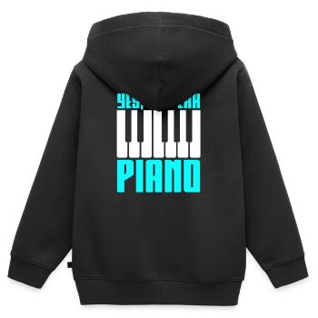 Piano piano - Kids Premium Organic Zip-up Hoodie - black - Back - AI Model Kid Male (0cm)