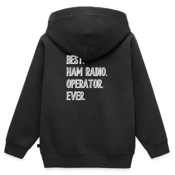 Amateur Radio - Kinder Premium Organic Zip Hoodie - Schwarz - Hinten - AI Model Kid Male (0cm)