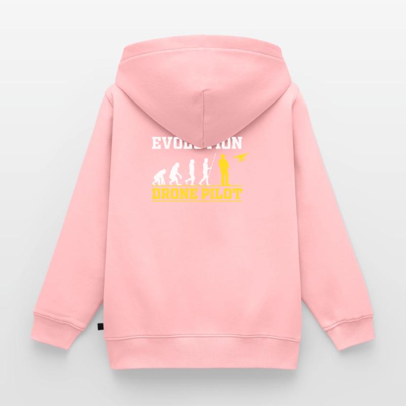 Idée cadeau Drone Pilot Evolution Sweat Premium à capuche zippé enfant bio