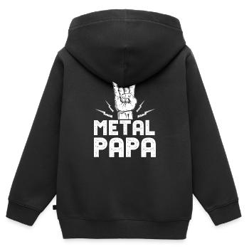 Metal Death Black Pommesgabel Papa lustig Geschenk - Kinder Premium Organic Zip Hoodie - Schwarz - Hinten - AI Model Kid Male (0cm)