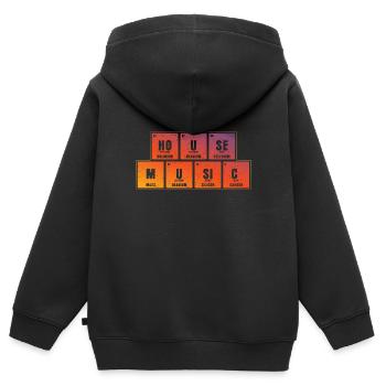 House Music - Kinder Premium Organic Zip Hoodie - Schwarz - Hinten - AI Model Kid Male (0cm)