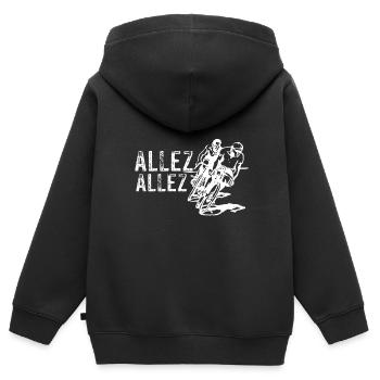 Radsport - Kinder Premium Organic Zip Hoodie - Schwarz - Hinten - AI Model Kid Male (0cm)