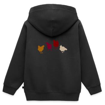 Hühner Hühnerstall - Kinder Premium Organic Zip Hoodie - Schwarz - Hinten - AI Model Kid Male (0cm)