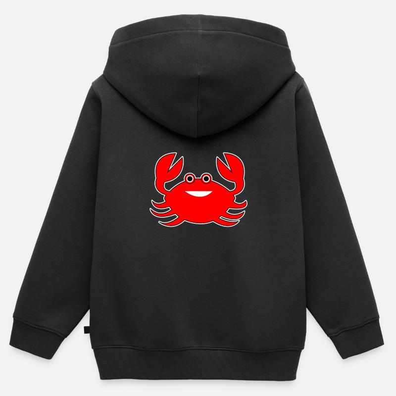 Océan de crabe - Sweat Premium à capuche zippé enfant bio - noir