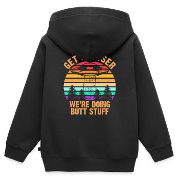 Alien - Außerirdischer Galaxie Lustiges Geschenk - Kinder Premium Organic Zip Hoodie - Schwarz - Hinten - AI Model Kid Male (0cm)