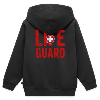 Maître-nageur sauvetage cadeau - Sweat Premium à capuche zippé enfant bio - noir - Dos - AI Model Kid Male (0cm)