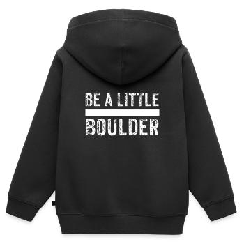 montée - Sweat Premium à capuche zippé enfant bio - noir - Dos - AI Model Kid Male (0cm)