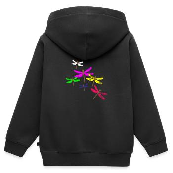Libelle - Kinder Premium Organic Zip Hoodie - Schwarz - Hinten - AI Model Kid Male (0cm)