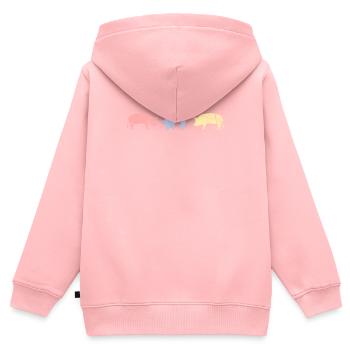 Retro Schweine Schweinchen Minischwein - Kinder Premium Organic Zip Hoodie - Rosa - Hinten - AI Model Kid Female (0cm)