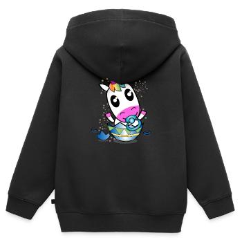 Einhorn Baby T-Shirt | Süßes Shirt mit Einhorn - Kinder Premium Organic Zip Hoodie - Schwarz - Hinten - AI Model Kid Male (0cm)