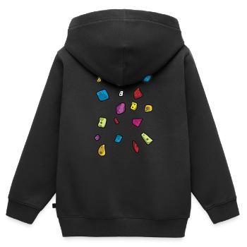 Boulder Bouldern Escalade poignées salle d’escalade - Sweat Premium à capuche zippé enfant bio - noir - Dos - AI Model Kid Male (0cm)