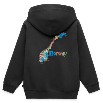 Norwegen Skandinavien - Kinder Premium Organic Zip Hoodie - Schwarz - Hinten - AI Model Kid Male (0cm)